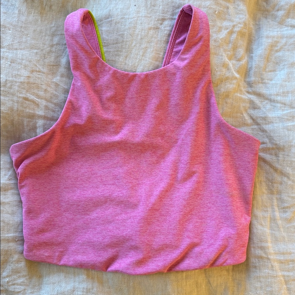 Outdoor Voices Venus Crop Top Women Sz S Bubblegum Colorblock Gym Workout